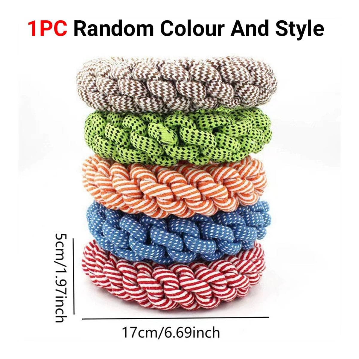 Braided Rope Pet Chew Ring - 1 Piece, Random Colour - view 3