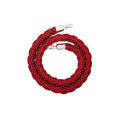 Braided Stanchion Rope with Metal Hooks, 150 cm - Red