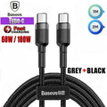 Braided USB-C to Type-C Fast Charge Cable, Black and Grey - 2 m, 100W - view 2