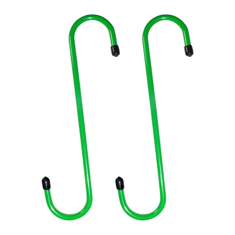 Brake Caliper Hooks, Steel S-Shaped, Pack of 2 - Green