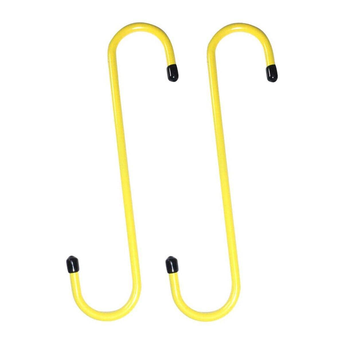 Brake Caliper Hooks, Steel S-Shaped, Pack of 2 - Yellow