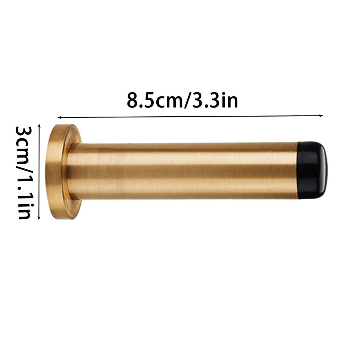 Brass Anti Collision Door Stopper with Rubber Tip, Wall Mounted Door Buffer for Bathrooms - view 3