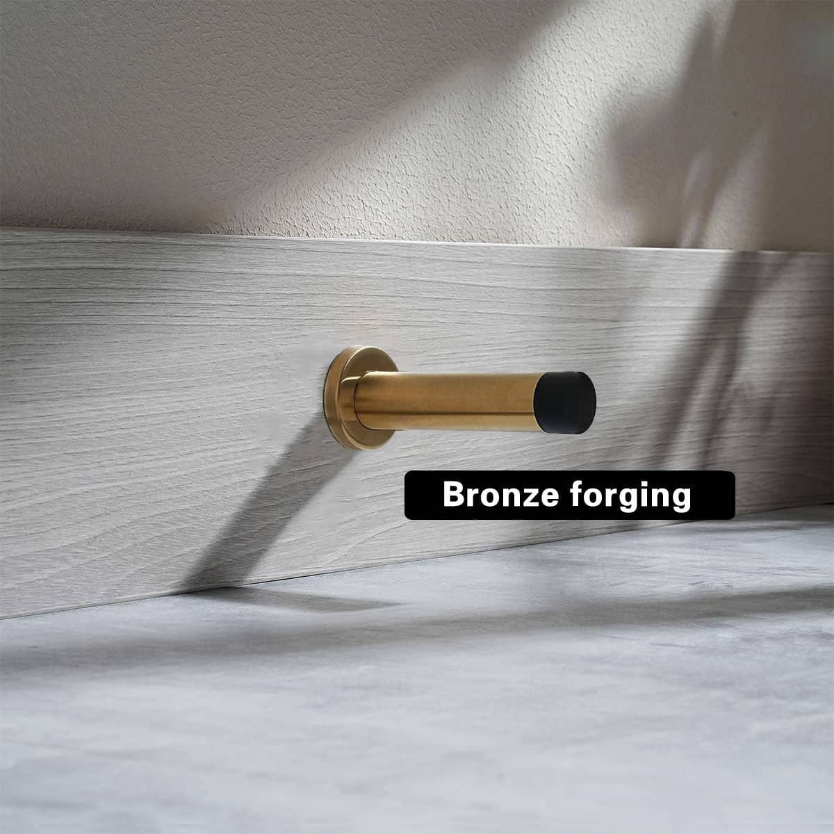 Brass Anti Collision Door Stopper with Rubber Tip, Wall Mounted Door Buffer for Bathrooms - view 4
