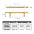 Brass Cabinet Drawer Handle - Gold, 184 mm - view 4