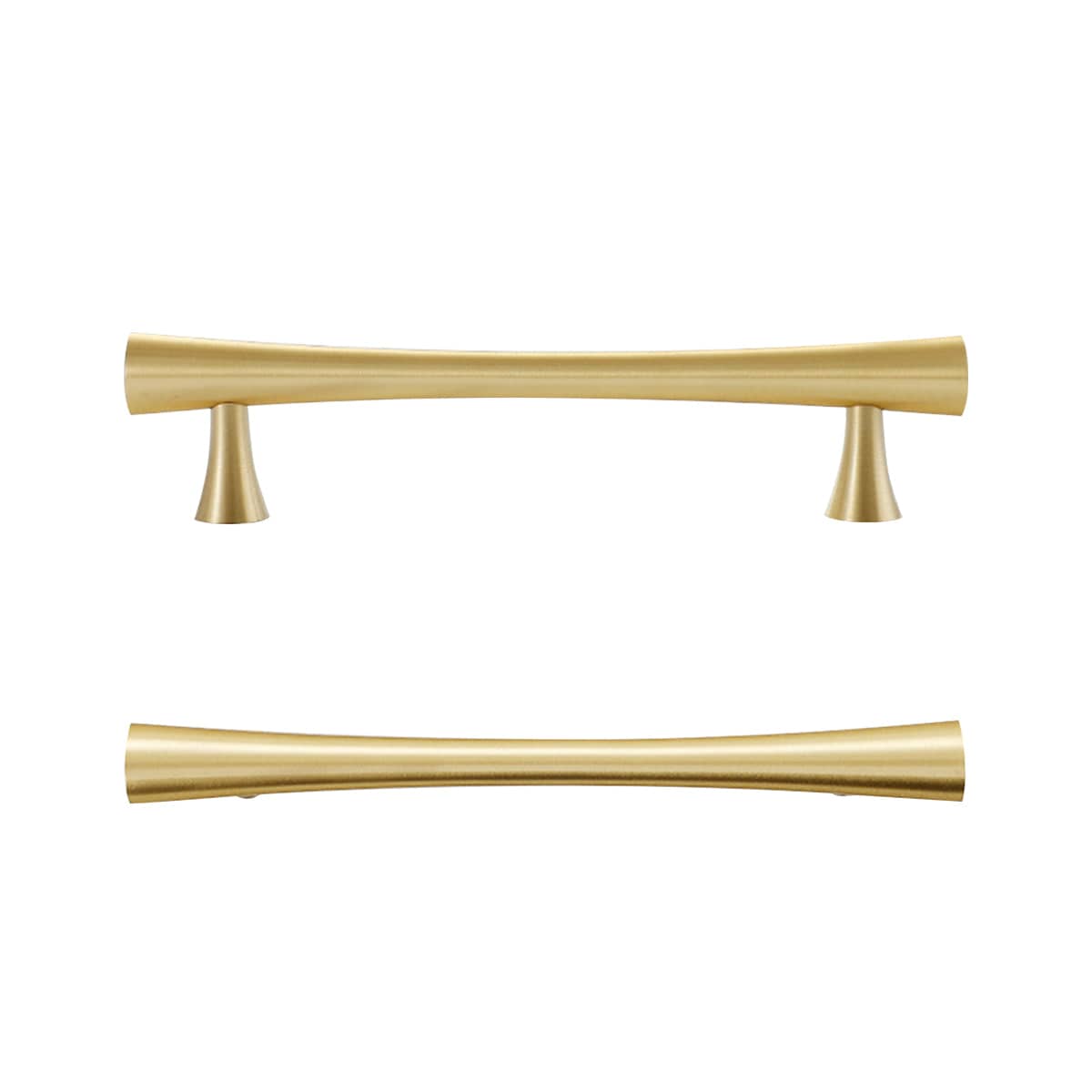 Brass Cabinet Handle, 128 mm Hole Spacing - Gold, 168 mm Long