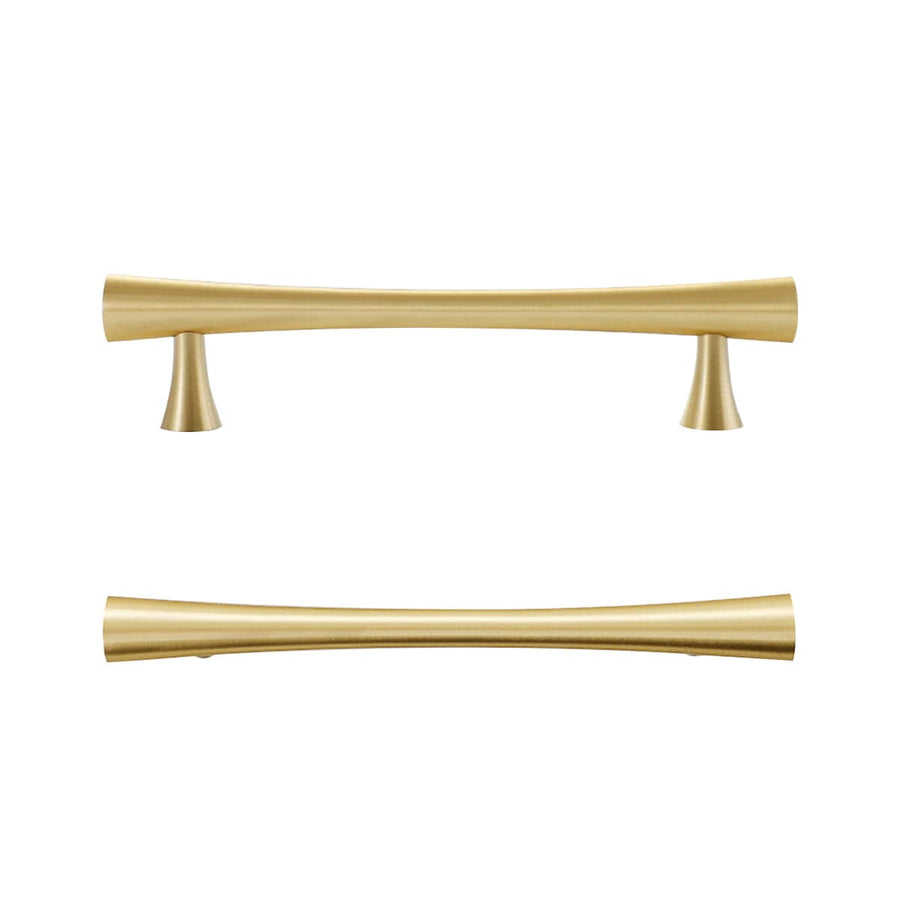 Brass Cabinet Handle, 128 mm Hole Spacing - Gold, 168 mm Long