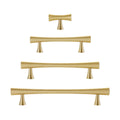 Brass Cabinet Handle, 128 mm Hole Spacing - Gold, 168 mm Long - view 3