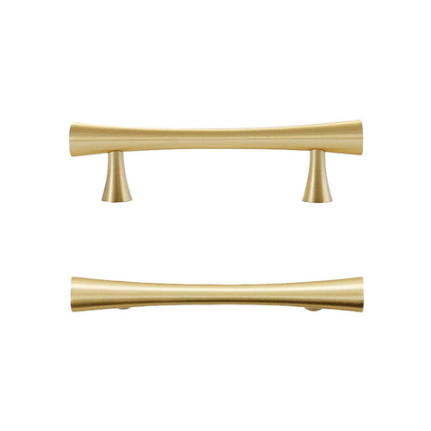 Brass Cabinet Handle, 96 mm Hole Spacing - Gold, 138 mm Long