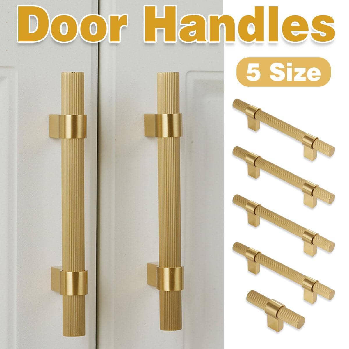 Brass Cabinet Handle, Knurled Gold Finish - 29 cm - view 2