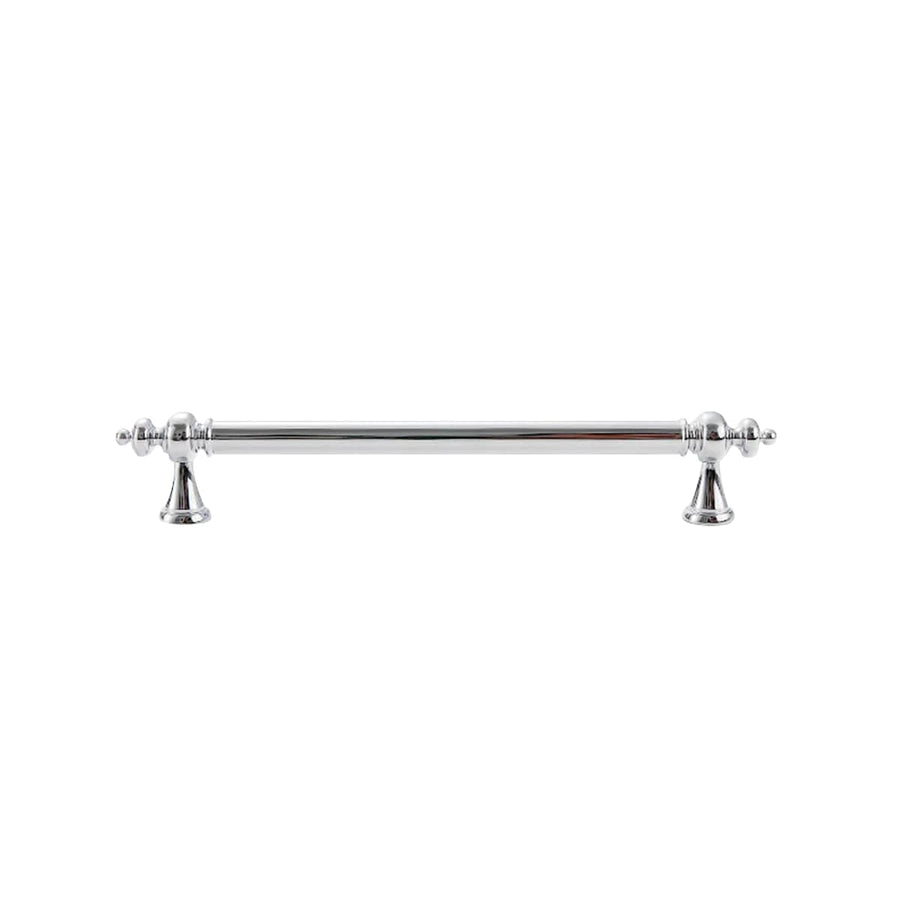Brass Cabinet Handle - Silver, 160 mm Hole Spacing, 202 mm Long