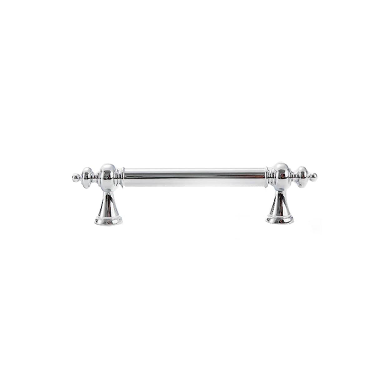 Brass Cabinet Handle - Silver, 96 mm Hole Spacing, 137 mm Long