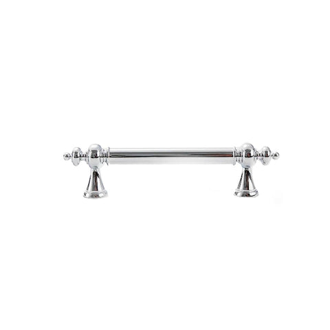 Brass Cabinet Handle - Silver, 96 mm Hole Spacing, 137 mm Long