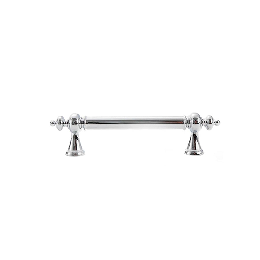 Brass Cabinet Handle - Silver, 96 mm Hole Spacing, 137 mm Long