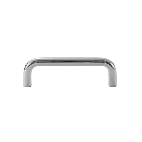 Brass Cabinet Handle - Silver Finish, 96 mm Hole Spacing