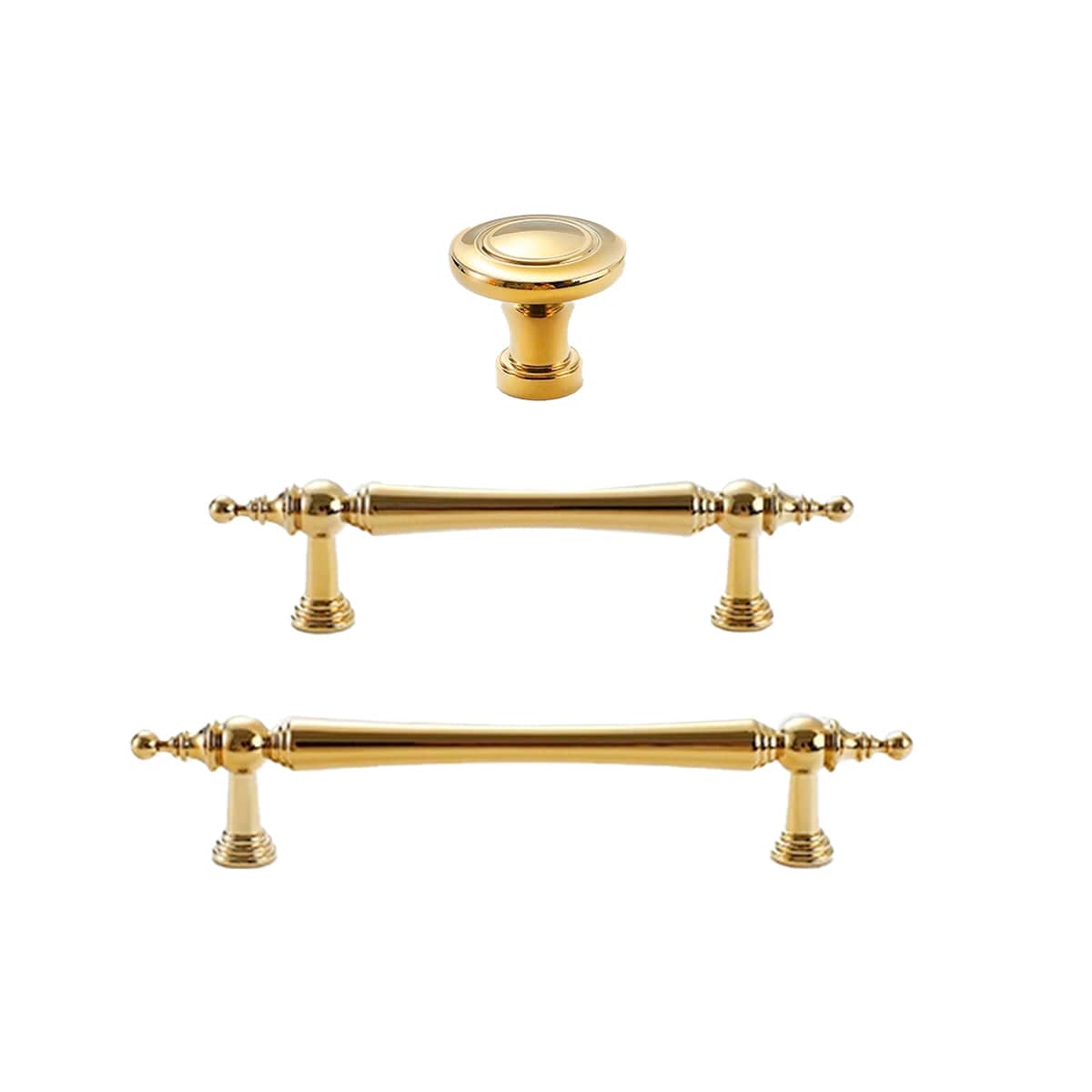Brass Cabinet Handle, Vintage Gold - 96mm Hole Spacing - view 3