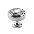 Brass Cabinet Knob, Silver Lattice Pattern - Style B