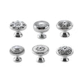 Brass Cabinet Knob, Silver Lattice Pattern - Style B - view 3