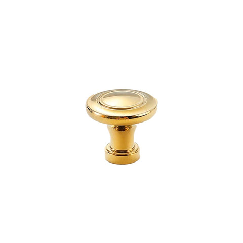 Brass Cabinet Knob, Vintage Gold - 32mm Diameter