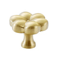 Brass Flower Cabinet Knob for Wardrobes and Drawers - Brushed Brass