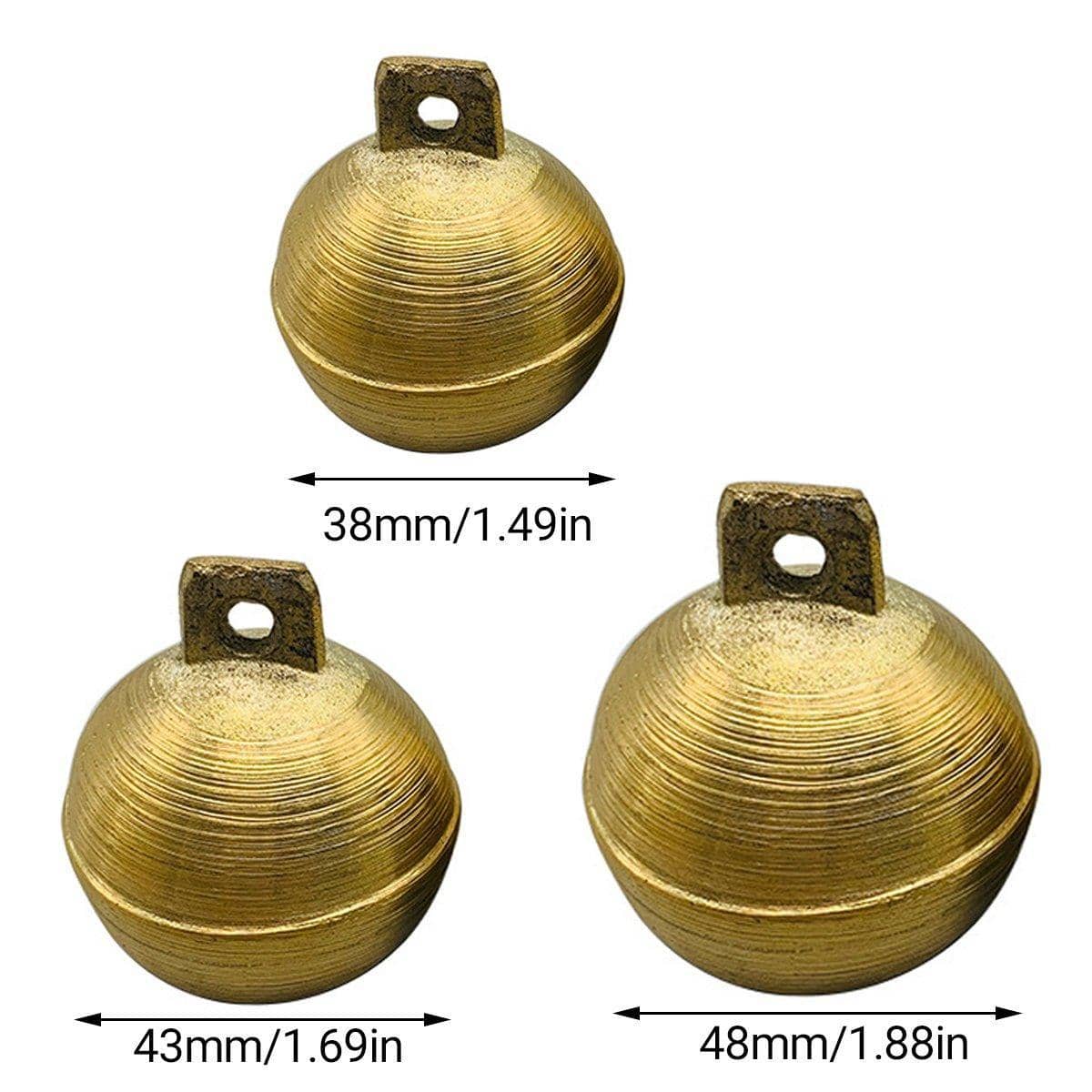 Brass Grazing Bells for Cows, Sheep, Horses and Dogs, Pack of 2 - Size S (3.8 cm) - view 4