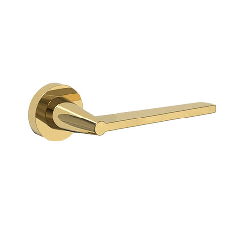 Brass Indoor Door Lever Lock Set for Bedroom - Gold