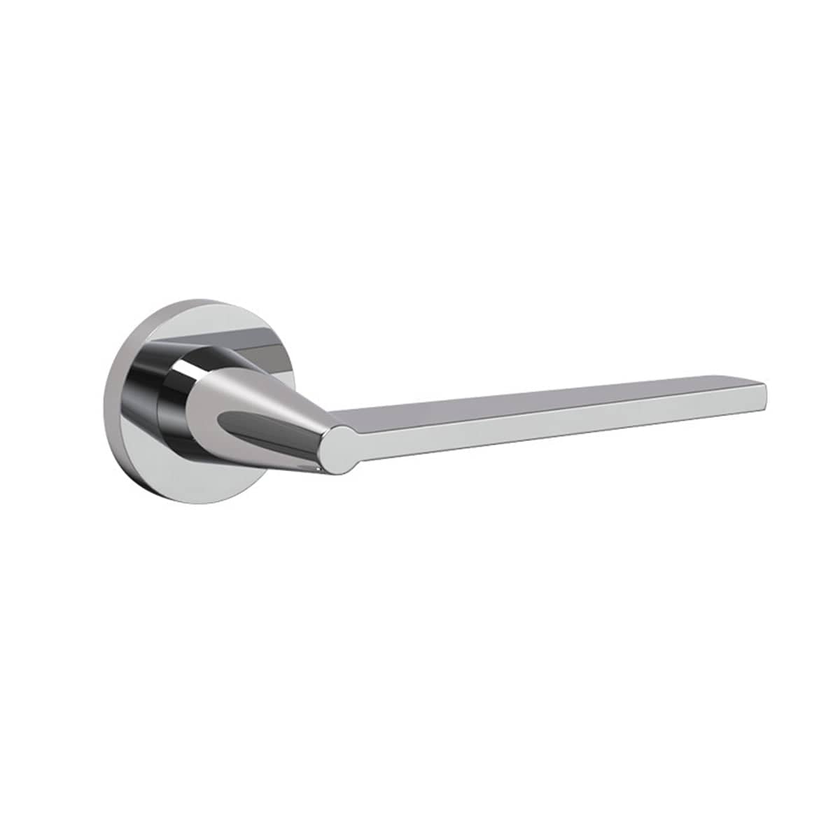 Brass Indoor Door Lever Lock Set for Bedroom - Silver