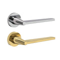 Brass Indoor Door Lever Lock Set for Bedroom - Silver - view 3