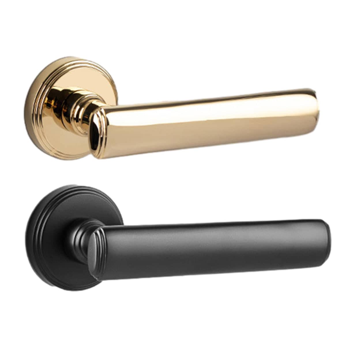 Brass Interior Door Handle Lock Set - Black - view 3