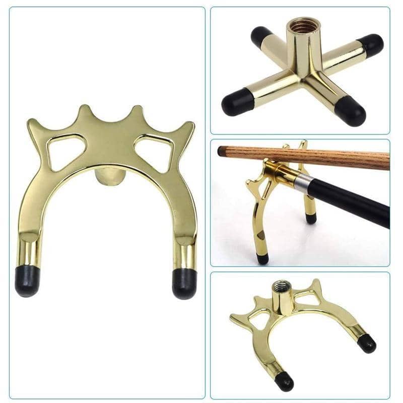 Brass Pool Snooker Billiard Cue Rest Set, Cross and Spider Jigger, Pack of 2 - view 4