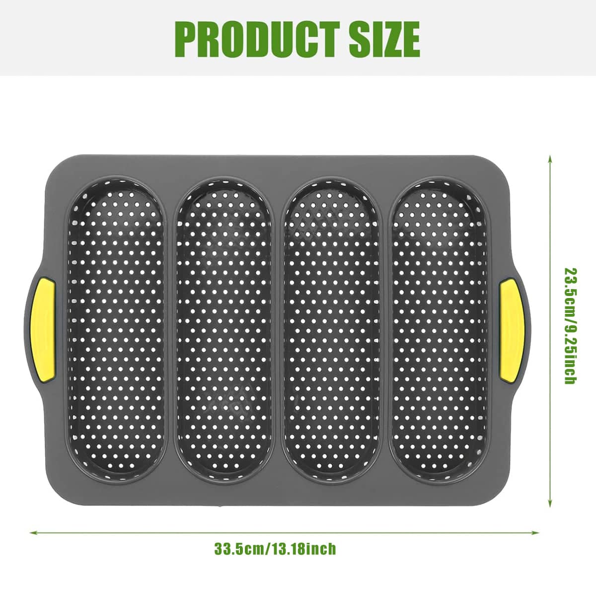 Bread Baking Tray, Four Oval Compartments, Non-Stick, 33.5 x 23.5 cm - view 3
