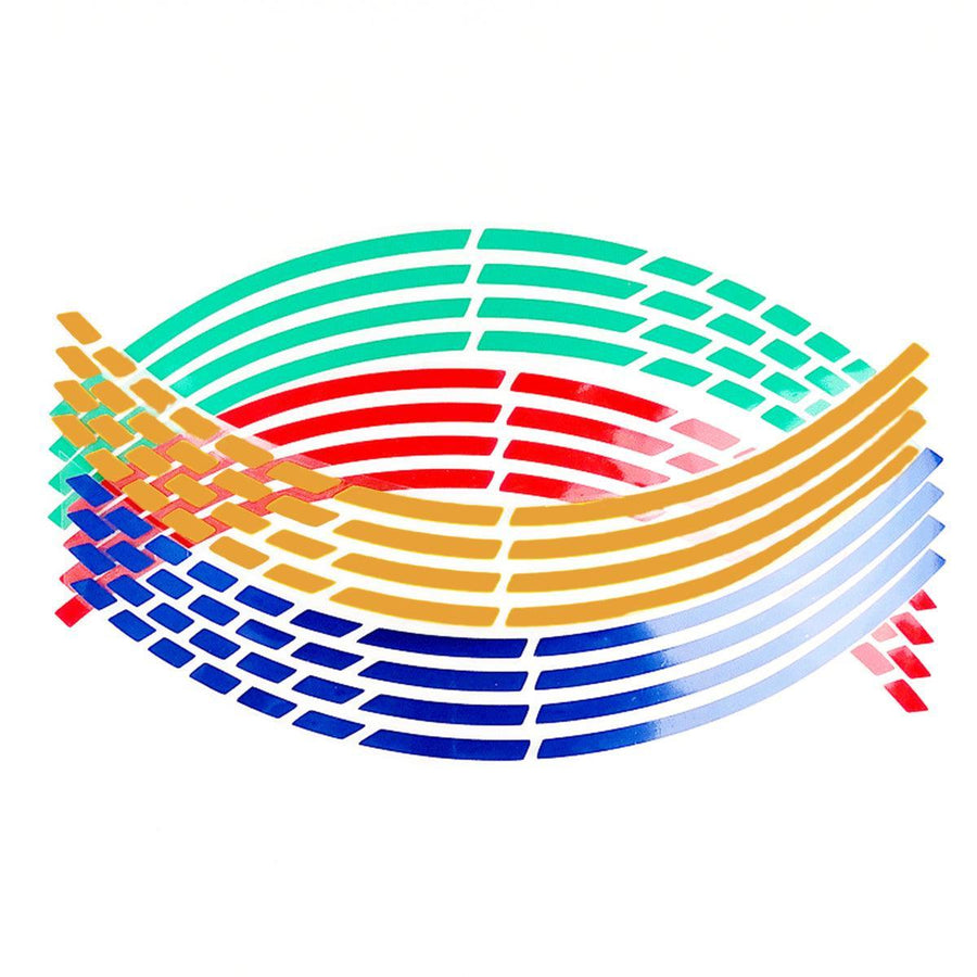 Break Reflective Rim Tape for 18 Inch (46 cm) Wheels - Mixed Colour