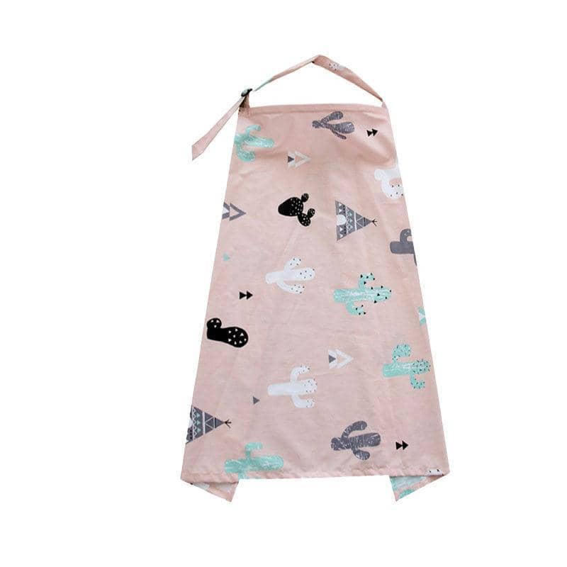Breastfeeding Nursing Cover Scarf, 100 x 70 cm - Pink Cactus Print