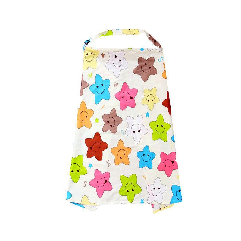 Breastfeeding Nursing Cover Scarf, 100 x 70 cm - Smiling Stars Print