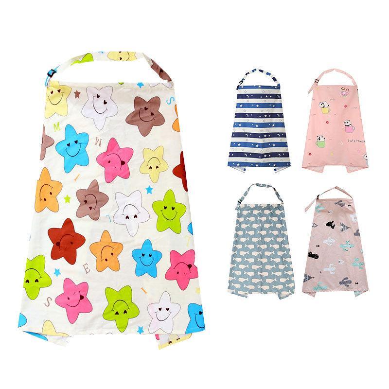 Breastfeeding Nursing Cover Scarf, 100 x 70 cm - Smiling Stars Print - view 3