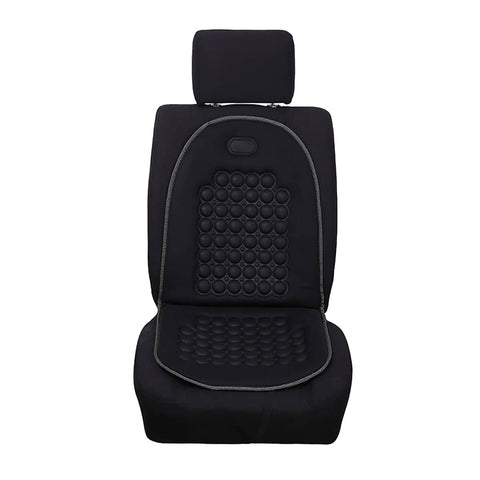Breathable Car Seat Cushion with Raised Massage Bumps - Black