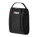 Breathable Golf Shoe Bag with Double Zip and Mesh Side Panel - Black