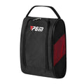 Breathable Golf Shoe Bag with Double Zip and Mesh Side Panel - Red