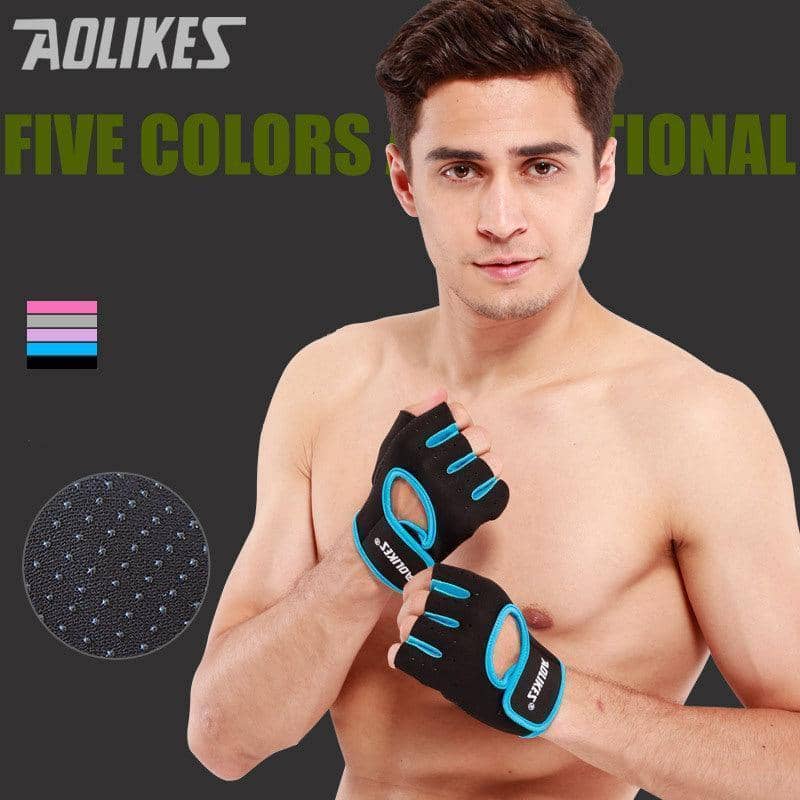 Breathable Gym Gloves - Black and Blue, Small (Palm 15.5-18 cm) - view 2