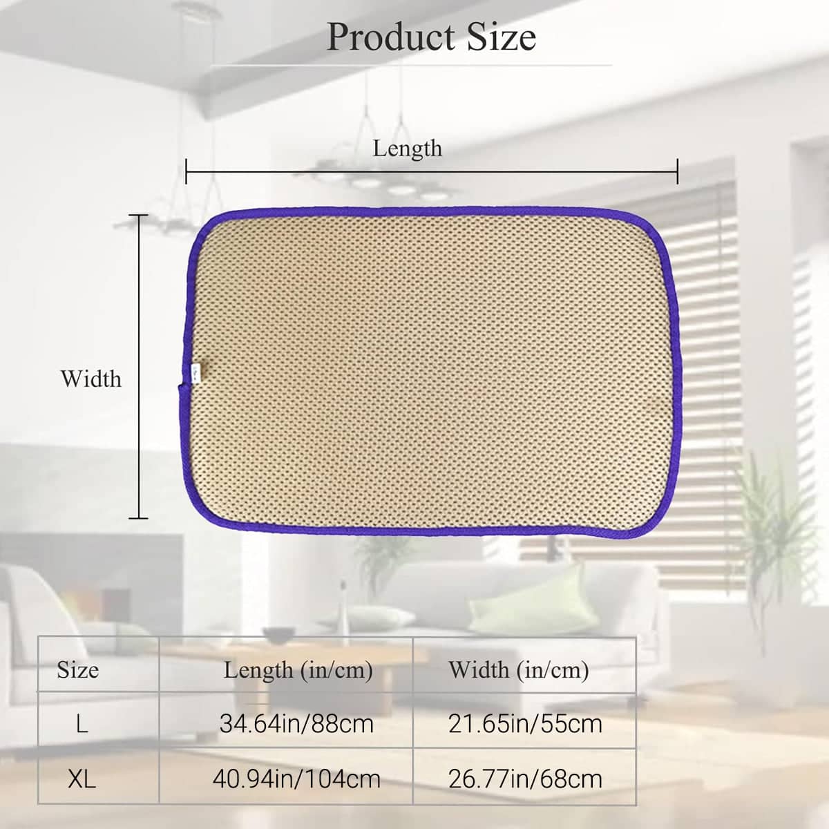 Breathable Honeycomb Mesh Pet Mat for Dogs - Size L, 88 x 55 cm - view 3