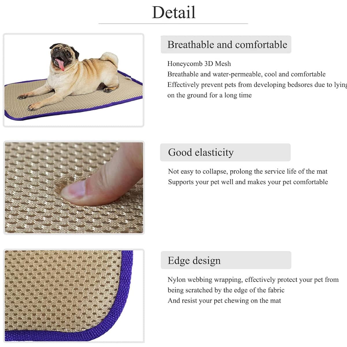 Breathable Honeycomb Mesh Pet Mat for Dogs - Size L, 88 x 55 cm - view 4