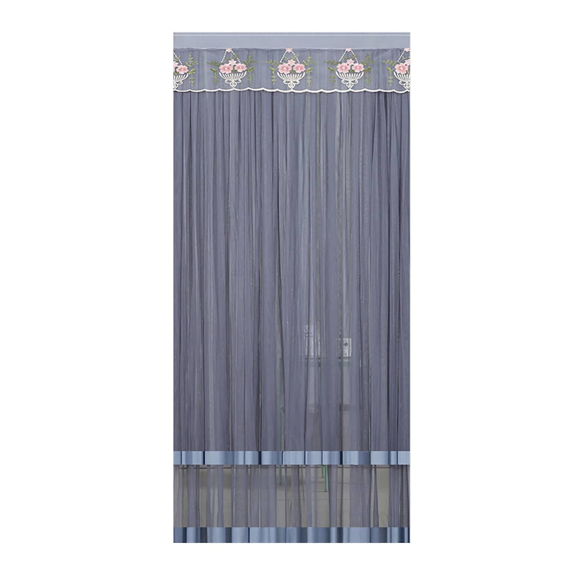 Breathable Insect Proof Door Curtain Lace Mesh - Grey
