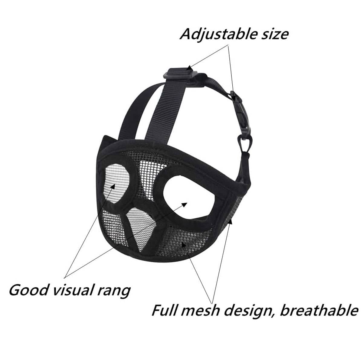 Breathable Mesh Dog Muzzle for Short Snout Dogs - Size M (Neck 46-56 cm) - view 4