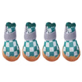 Breathable Mesh Dog Shoes, Pack of 4 - Green Check, Size 3 (4.6 cm)
