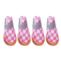 Breathable Mesh Dog Shoes, Pack of 4 - Pink Check, Size 2 (4.3 cm)