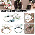 Bridal Floral Flower Crown Headband - Blue, 25 cm Diameter - view 2