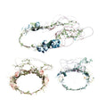 Bridal Floral Flower Crown Headband - Blue, 25 cm Diameter - view 3