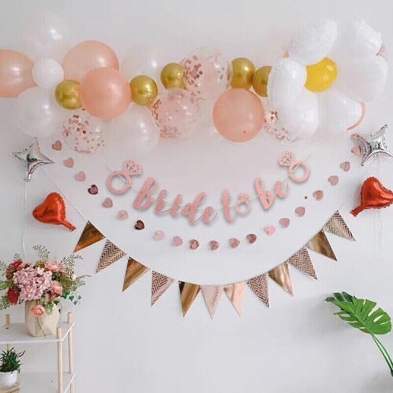 Bride to Be Rose Gold Banner for Hens Party - Diamond Ring Design - view 4