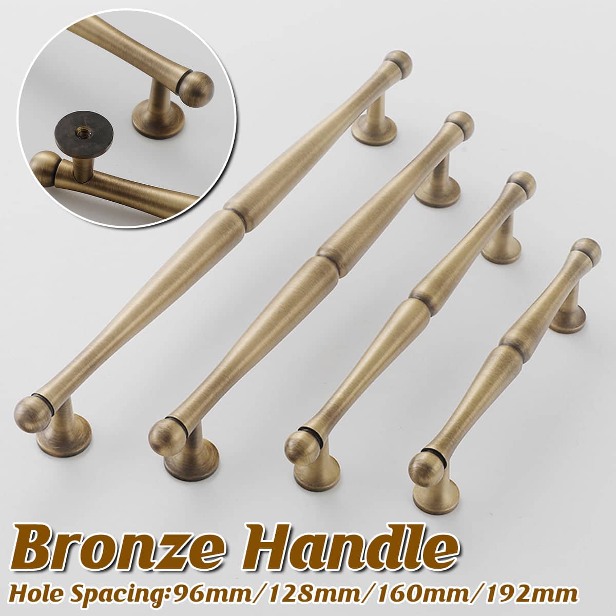 Bronze Cabinet Door Handle - 96mm Hole Spacing, 127mm Long - view 2