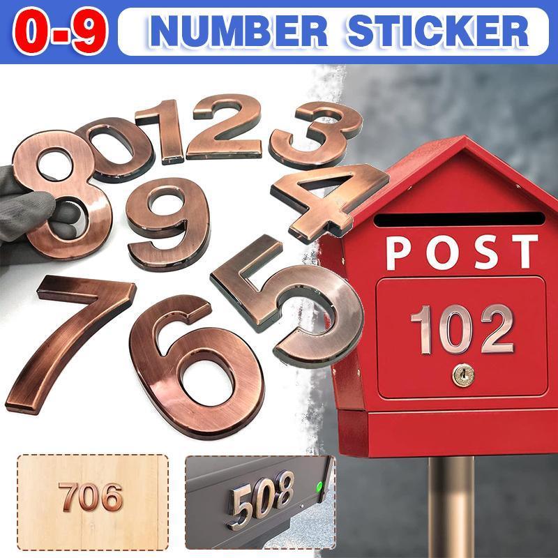 Bronze Door Number Sticker for Room and Address Numbers - Number 6 - view 2