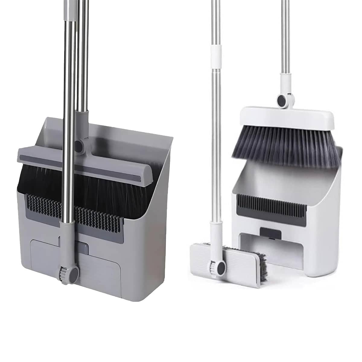 Broom and Dustpan Set with Floor Brush - White - view 3